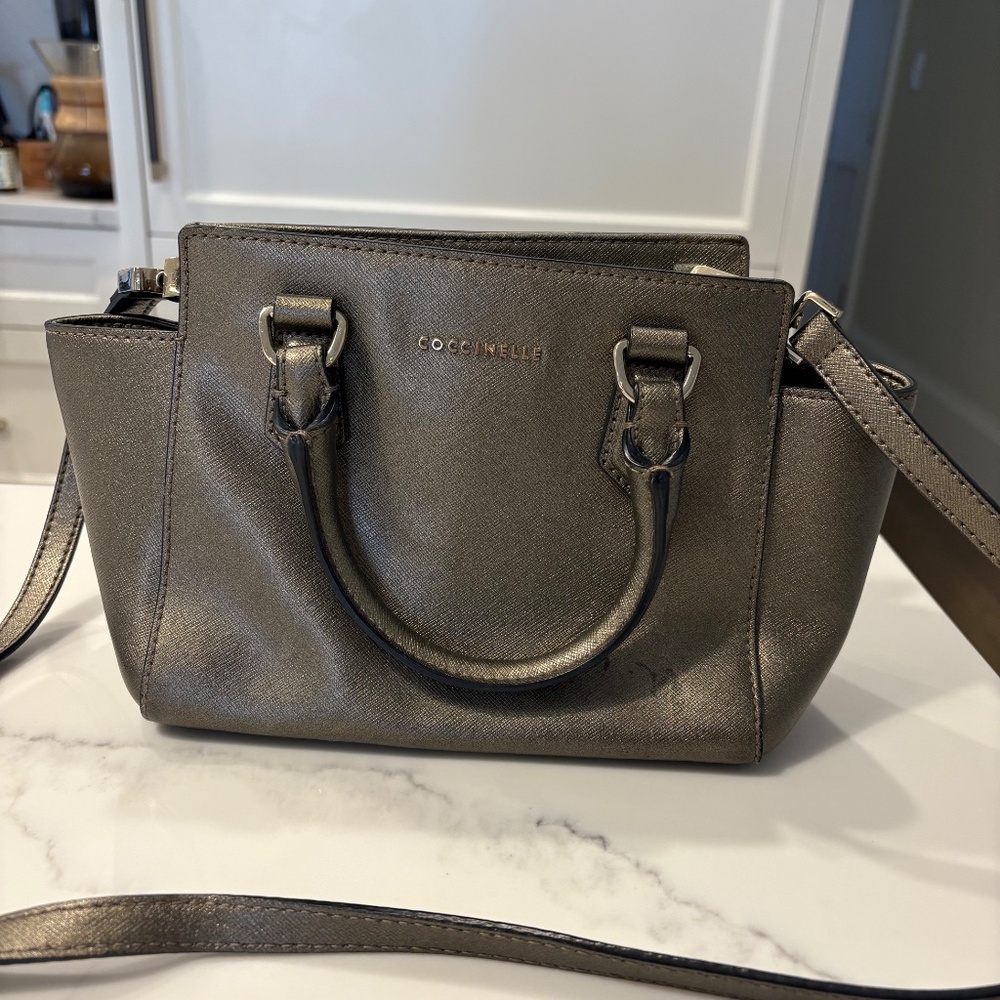 Coccinelle Gold Leather Handbag